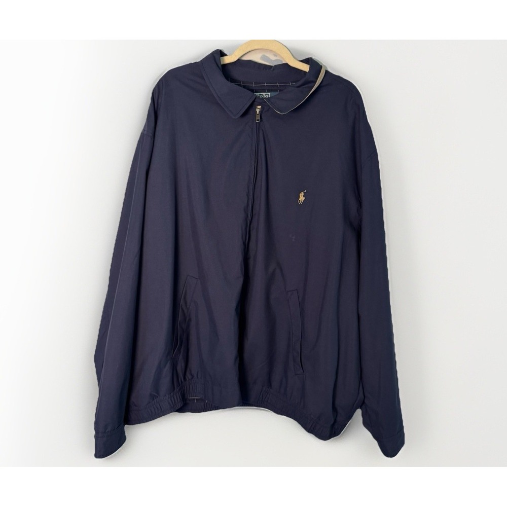 Polo Ralph Lauren Mens Full‎ Zip Navy Harrington Casual Bomber Jacket Size 3XB